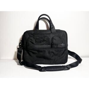 Tumi VGUC Black Ballistic Nylon Expandable Organizer Laptop Brief Bag Travel